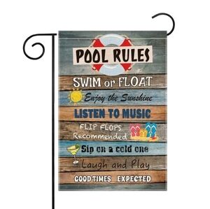 Nwt. Pool rules garden flag